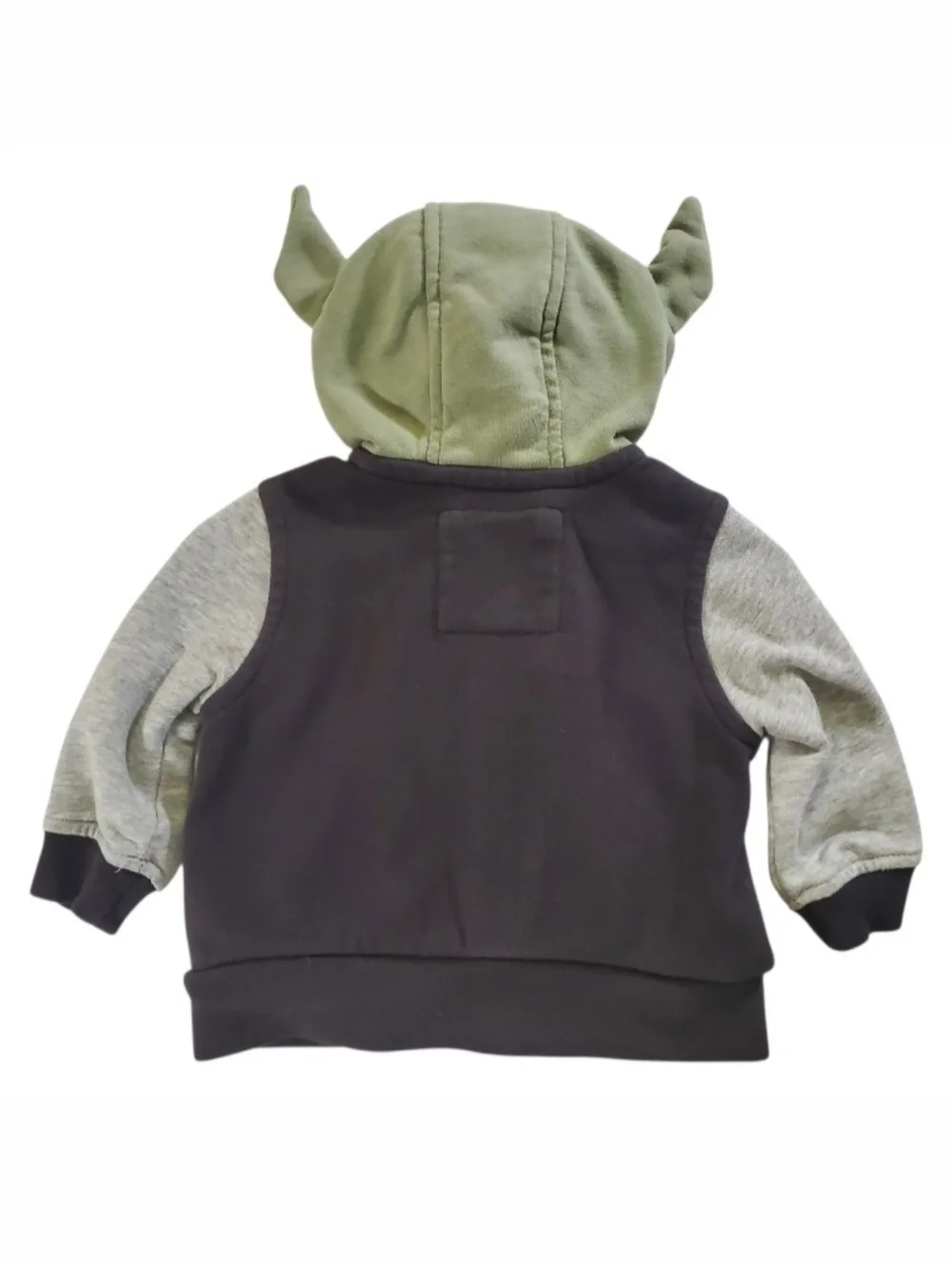 K1389 * Baby Gap x Star Wars Yoda Varsity Hoodie Jacket Gray Green Size 3/6 M